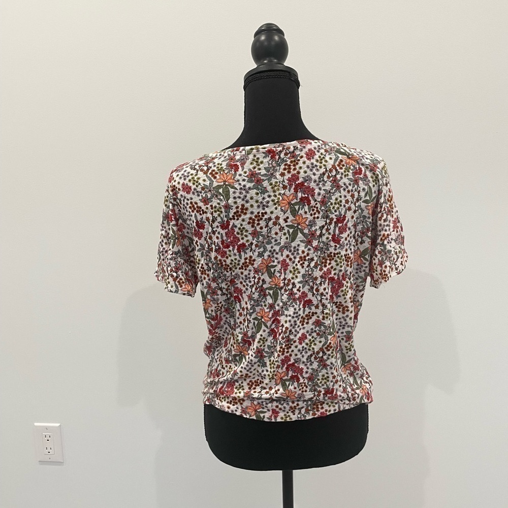 LOFT Linen Floral Short Sleeve Top - Picture 5 of 5